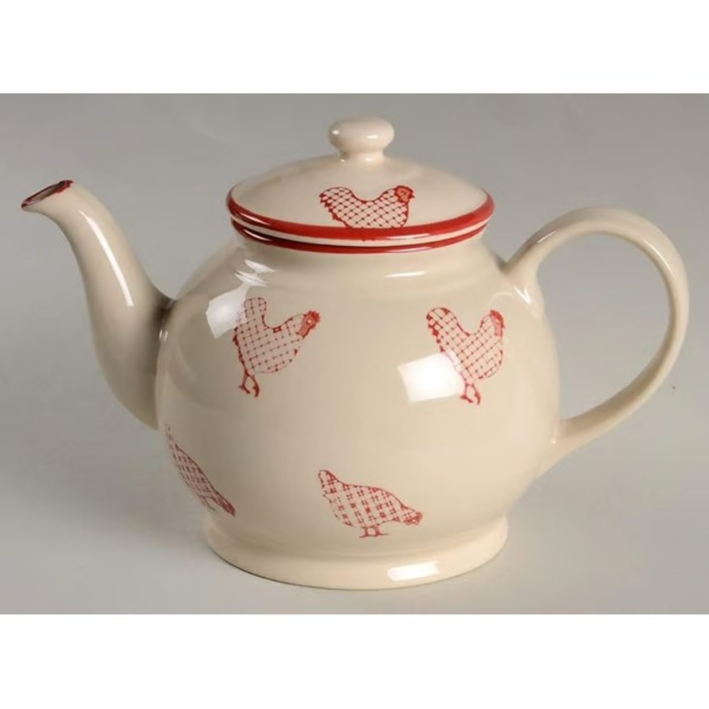 NEW ANTHROPOLOGIE JOYYE Country Cottage Tea Coffee Pot & Lid 4 CUP barnyard
